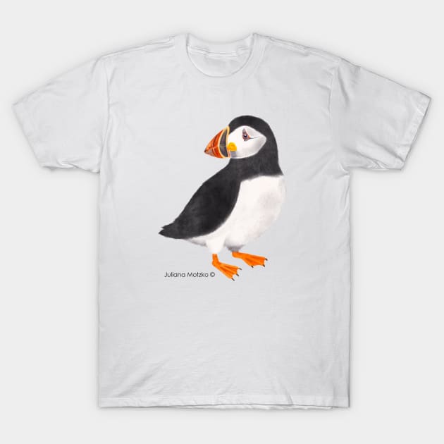 Puffin Bird T-Shirt by julianamotzko